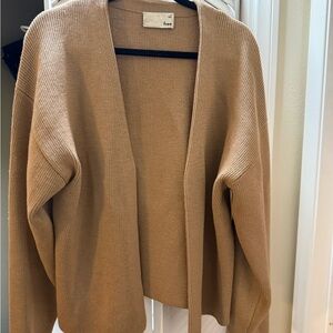 Women's Tan Open-Front Sweater